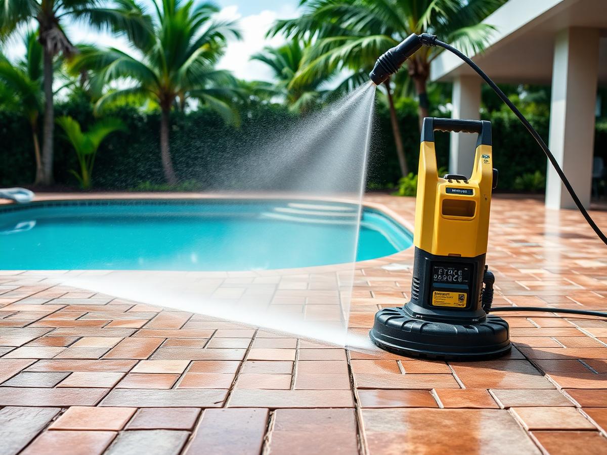 Pool deck cleaning